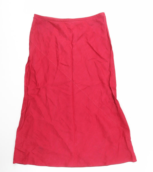 Marks and Spencer Women's Red Long Linen Skirt Size 14