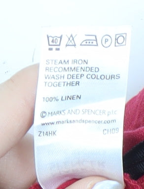 Marks and Spencer Women's Red Long Linen Skirt Size 14