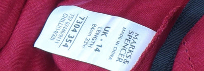 Marks and Spencer Women's Red Long Linen Skirt Size 14