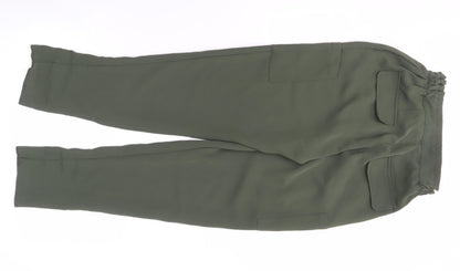 Womens UK Size 10 Zara Regular Fit Cargo Green Trousers