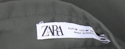 Womens UK Size 10 Zara Regular Fit Cargo Green Trousers