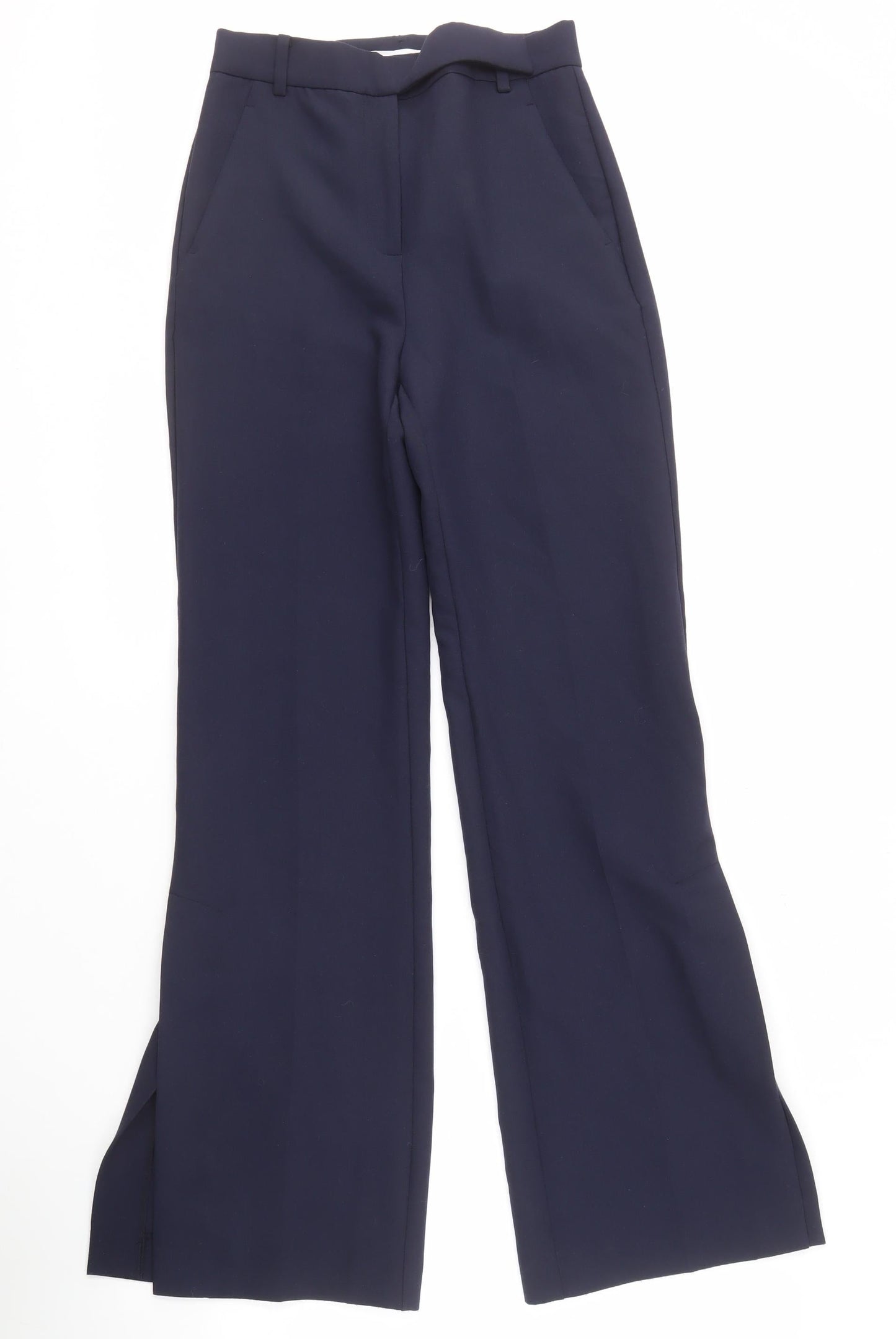 Womens UK Size 6 MNG Regular Fit Dress Pants Blue Trousers