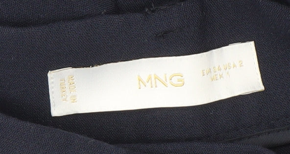 Womens UK Size 6 MNG Regular Fit Dress Pants Blue Trousers