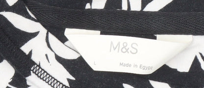 Womens UK Size L Marks and Spencer Black  T-Shirt