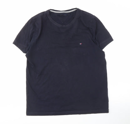 Tommy Hilfiger Men’s Blue Cotton Crew Neck T-Shirt L