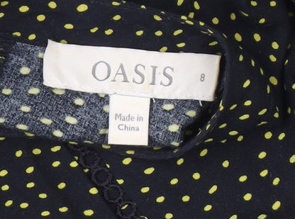 Womens UK Size 8 Oasis Black Basic Blouse