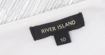 River Island Women’s Silver Slip Dress Size 10