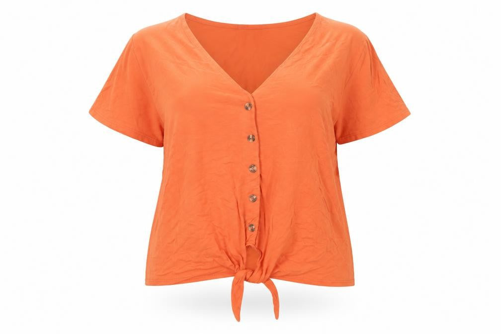 Womens UK Size 12 New Look Orange  Button-Up