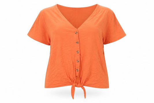 Womens UK Size 12 New Look Orange  Button-Up
