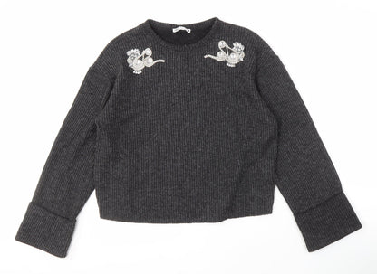 Womens UK Size M Zara Grey Pullover Jumper