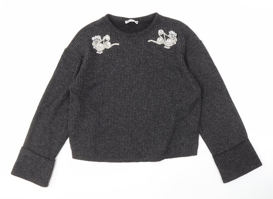 Womens UK Size M Zara Grey Pullover Jumper