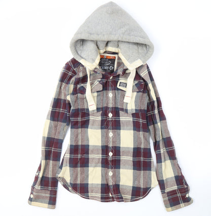 Superdry XS Unisex Plaid Hoodie Multicoloured