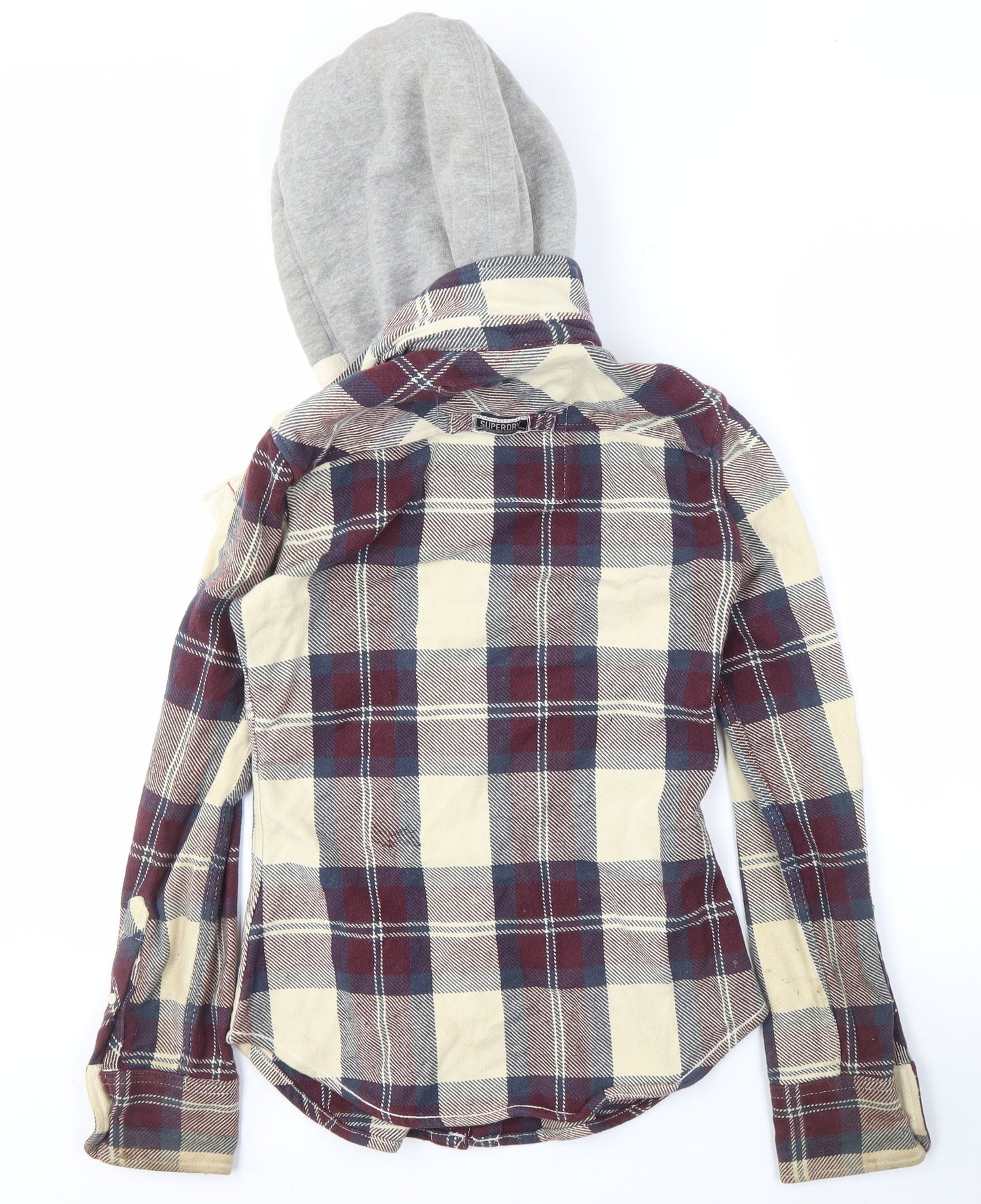 Superdry XS Unisex Plaid Hoodie Multicoloured