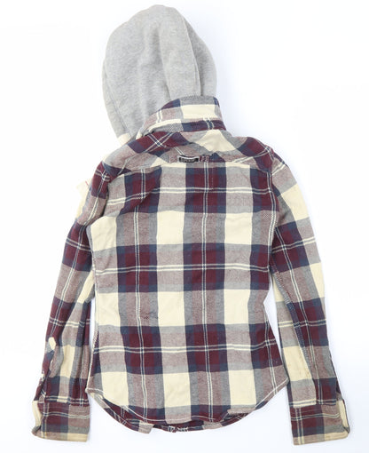 Superdry XS Unisex Plaid Hoodie Multicoloured