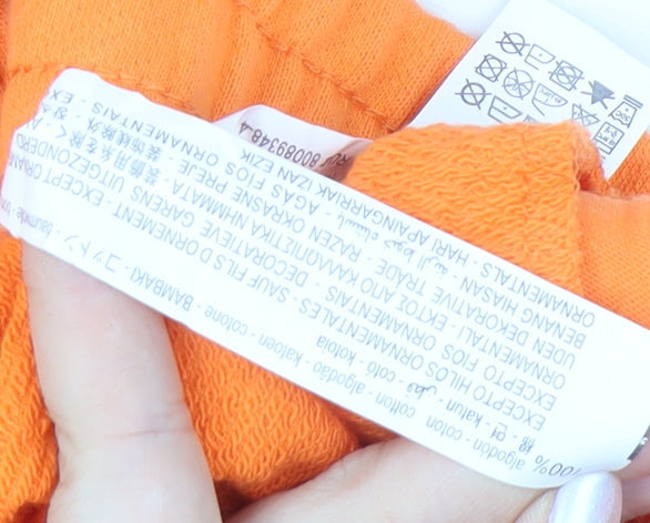 Zara Women's Orange Jogger Trousers, Size S, Cotton