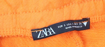 Zara Women's Orange Jogger Trousers, Size S, Cotton