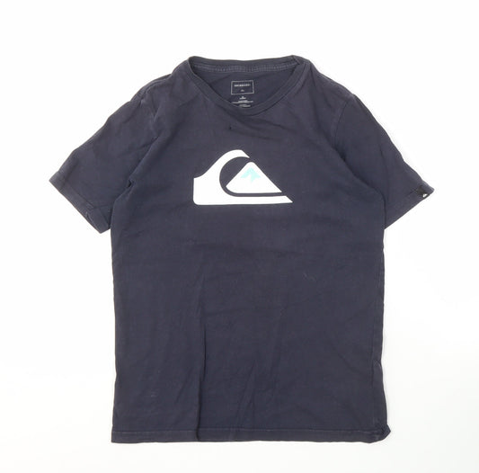 Additional front view of Quiksilver Black T-Shirt unisex, size 4, crew neck casual
