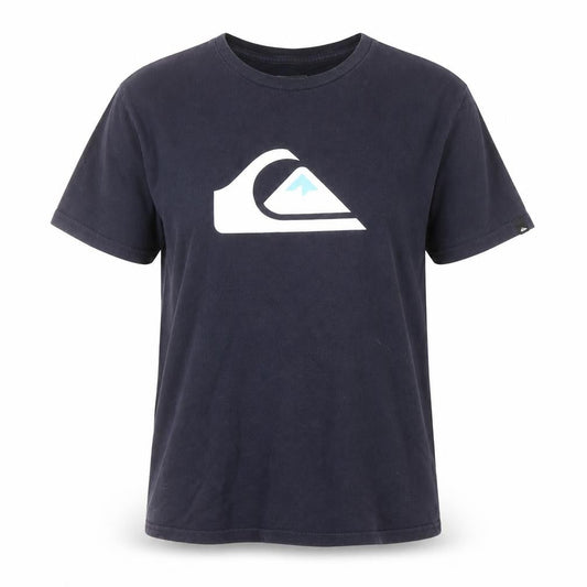 Front view of Quiksilver Black T-Shirt unisex, size 4, crew neck casual
