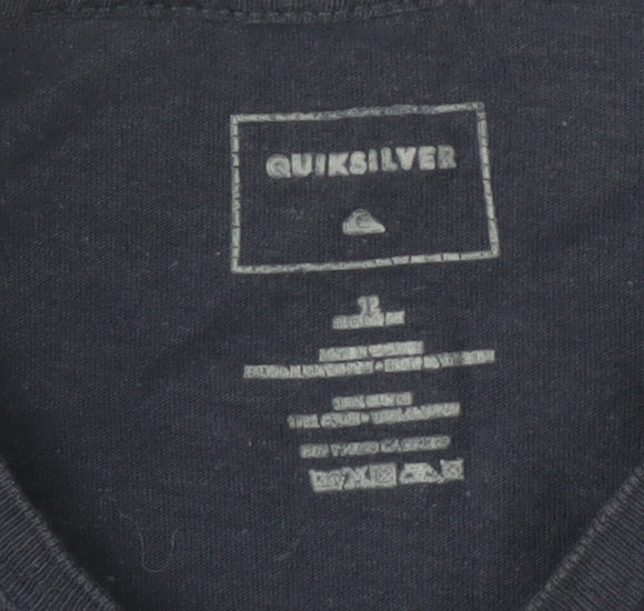 Unisex Adults UK Size 4 Quiksilver Black Basic T-Shirt