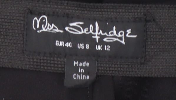 Womens UK Size 12 Miss Selfridge Slim Fit Jegging Black Trousers