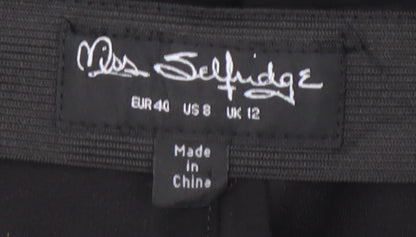 Womens UK Size 12 Miss Selfridge Slim Fit Jegging Black Trousers