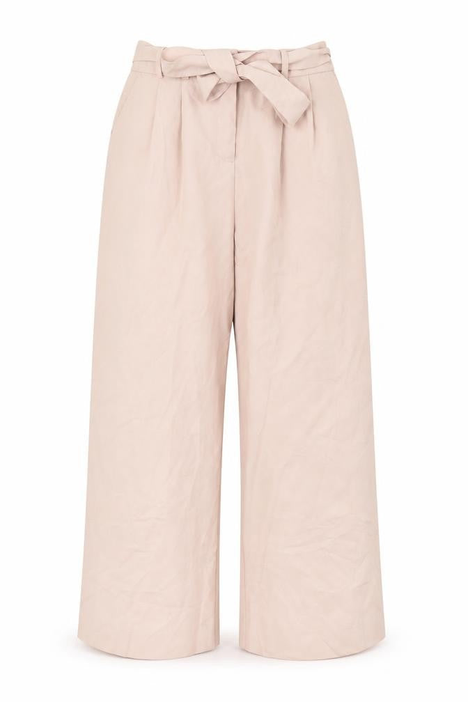 Womens UK Size 8 ASOS Regular Fit Wide-Leg Beige Trousers