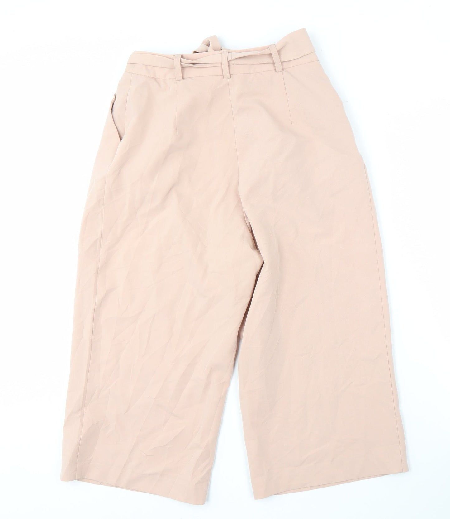 Womens UK Size 8 ASOS Regular Fit Wide-Leg Beige Trousers
