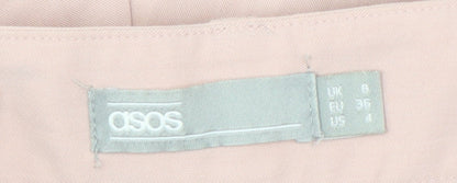 Womens UK Size 8 ASOS Regular Fit Wide-Leg Beige Trousers