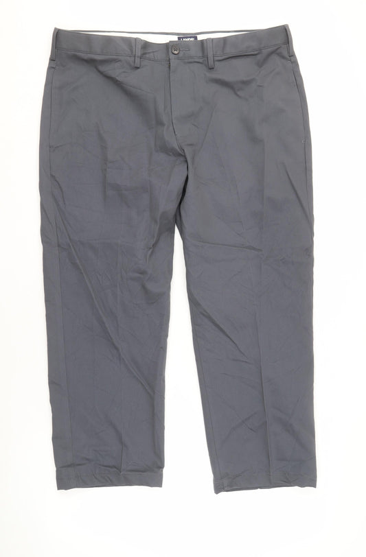 Lands' End Men's Grey Classic Fit Dress Trousers Size 38