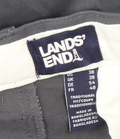 Lands' End Men's Grey Classic Fit Dress Trousers Size 38