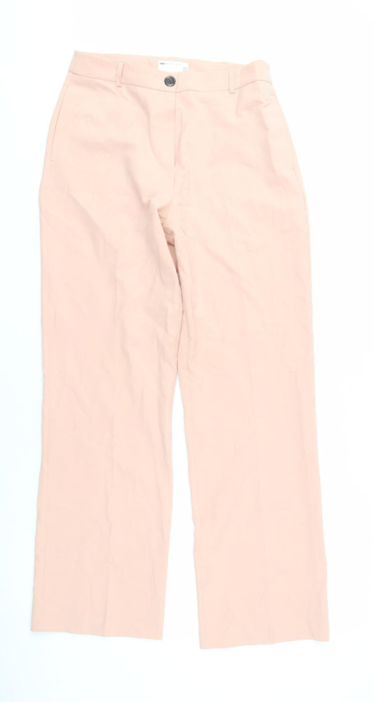 Womens UK Size 10 ASOS Regular Fit Casual Pink Trousers
