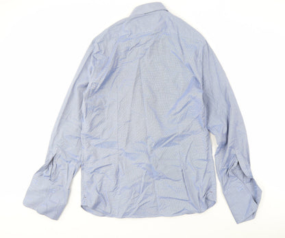 Marks and Spencer Blue Slim Fit Long Sleeve Shirt Men's