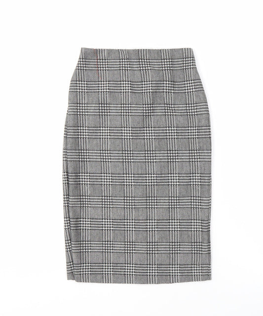 Mango Women's Grey Check Pencil Skirt XS