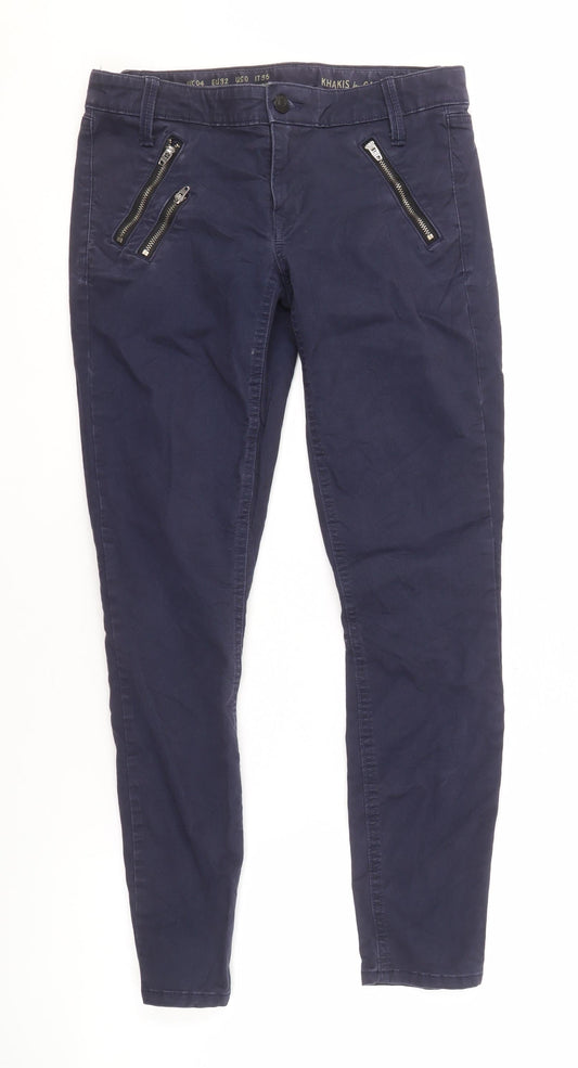 Womens UK Size 4 Gap Slim Fit Khakis Blue Trousers