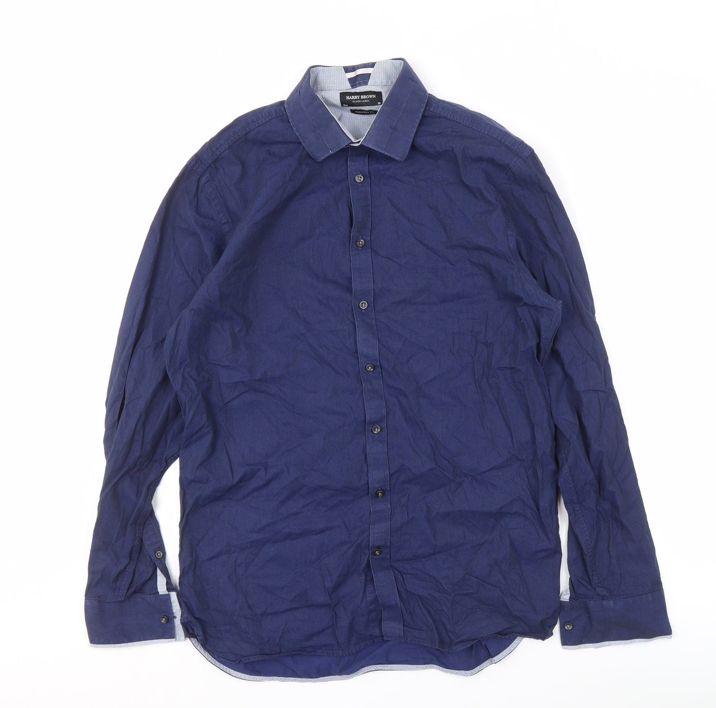 Harry Brown Men's Blue Regular Fit Casual Shirt