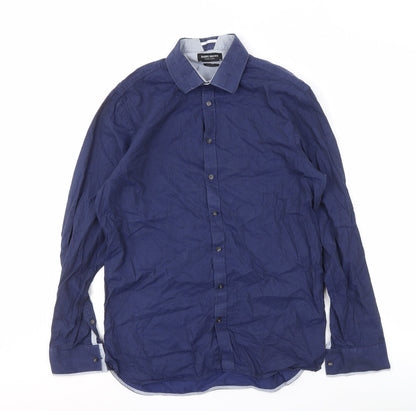 Harry Brown Men's Blue Regular Fit Casual Shirt