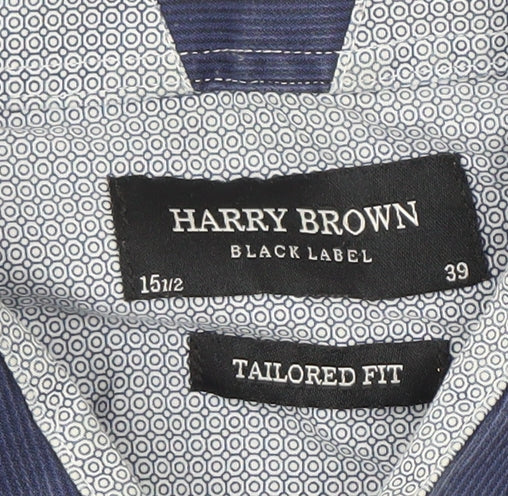 Harry Brown Men's Blue Regular Fit Casual Shirt