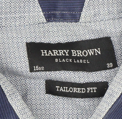 Harry Brown Men's Blue Regular Fit Casual Shirt