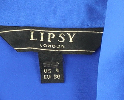 Womens UK Size 8 Lipsy Blue Basic Blouse