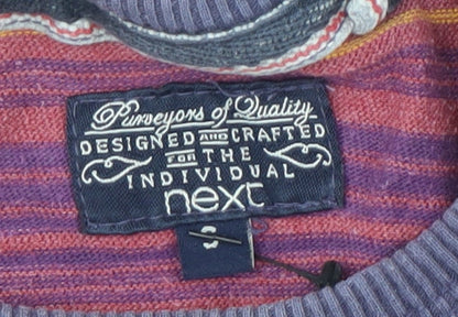 Next Men's Striped Crew Neck T-Shirt, Small, Multicoloured