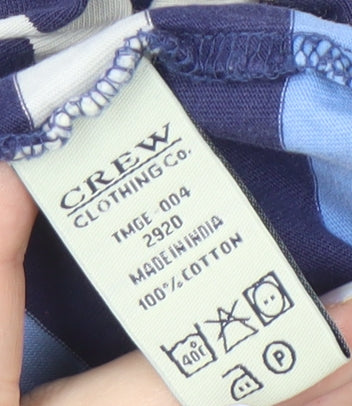 Crew Clothing Co. Men's Blue Striped Polo Shirt S