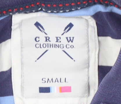 Crew Clothing Co. Men's Blue Striped Polo Shirt S