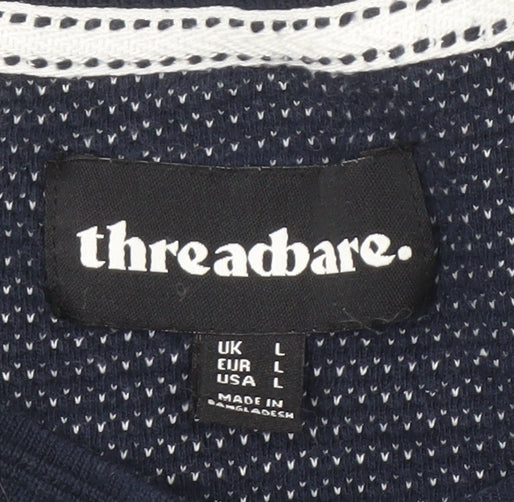 Threadbare Men's Blue Short Sleeve Knit T-Shirt L