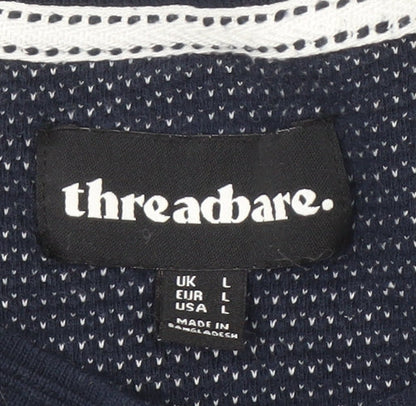 Threadbare Men's Blue Short Sleeve Knit T-Shirt L