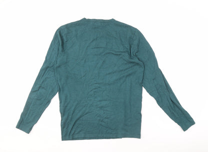 Zara Men's Green Pullover, Size M, Casual Jumper