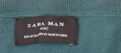 Zara Men's Green Pullover, Size M, Casual Jumper
