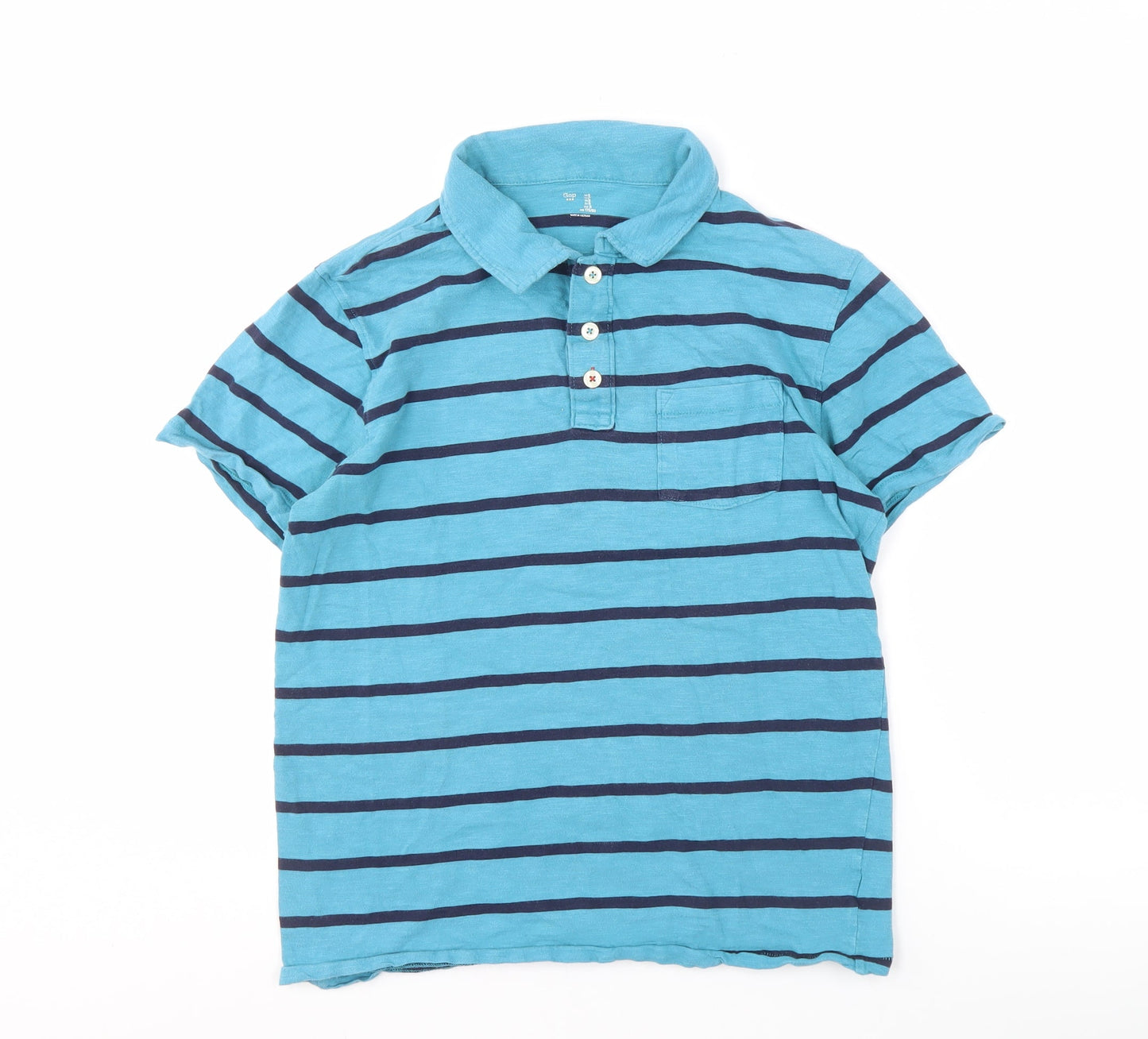 Gap Men’s Blue Striped Polo Shirt, Size S, Casual Wear