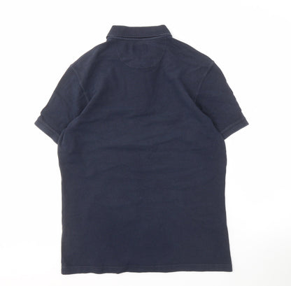 Barbour Men's Black Cotton Polo Shirt , L Short Sleeve