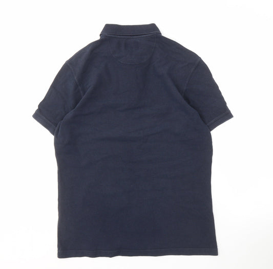 Barbour Men's Black Cotton Polo Shirt , L Short Sleeve