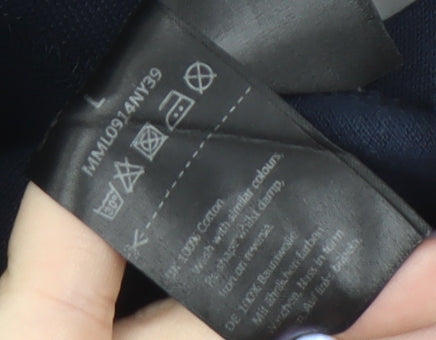 Barbour Men's Black Cotton Polo Shirt , L Short Sleeve